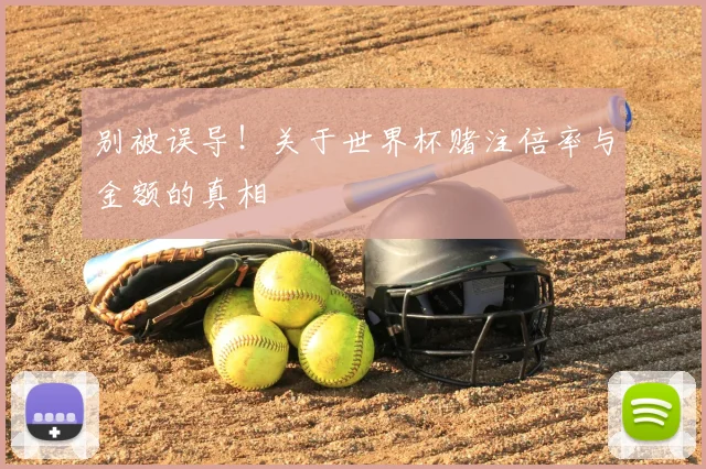 别被误导!关于世界杯赌注倍率与金额的真相
